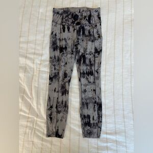 lululemon athletica Black and Gray Tie-Dye Leggings